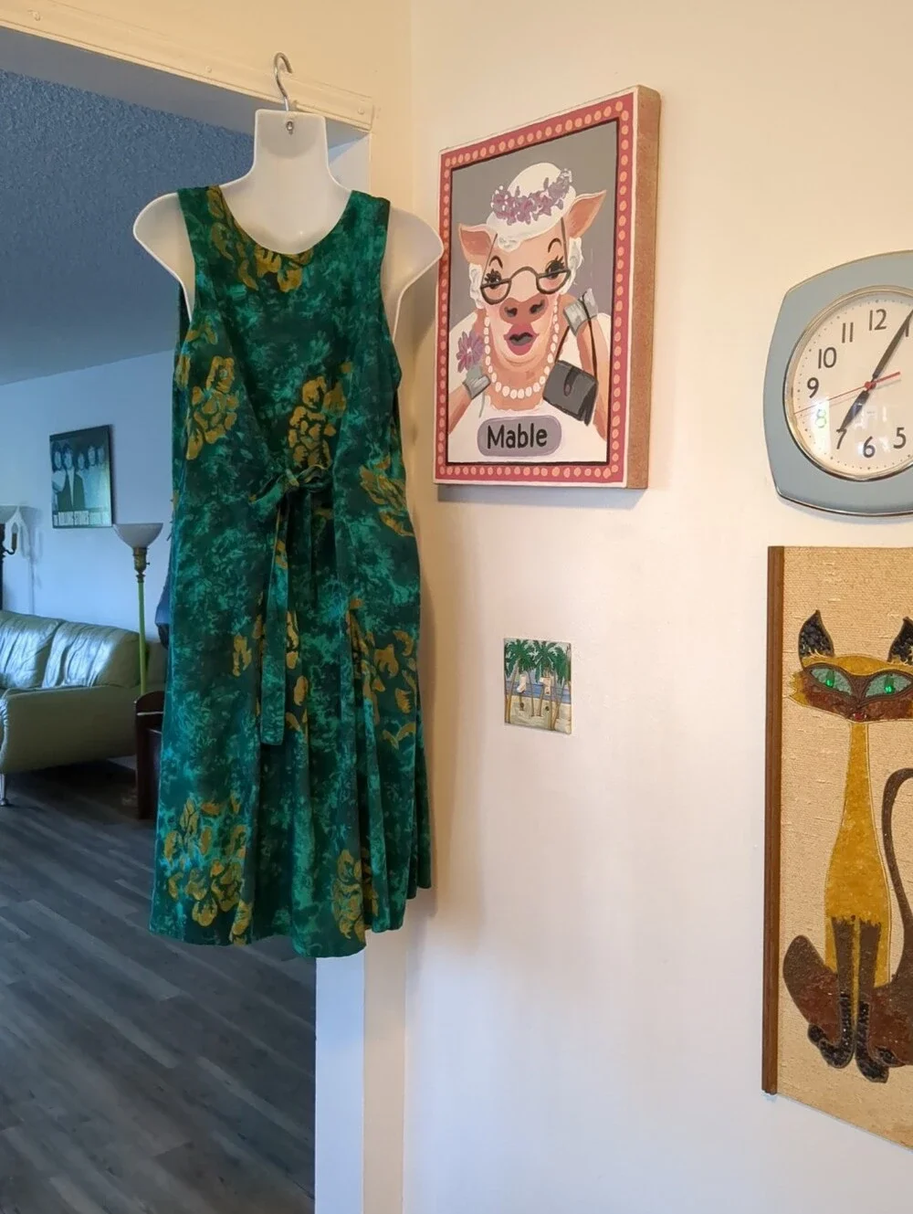 ‼️ HIBISCUS COLLECTION Batik Dress Sz S Boho Hawaiian  Sleeveless Midi - Picture 4 of 6